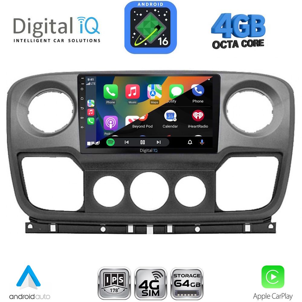 DIGITAL IQ RTG 6463_CPA (10inc) MULTIMEDIA TABLET for NISSAN NV400 - OPEL MOVANO - RENAULT MASTER mod. 2010-2020 DIGITAL IQ RTG 6463_CPA (10inc) MULTIMEDIA TABLET for NISSAN NV400 - OPEL MOVANO - RENAULT MASTER mod. 2010-2020