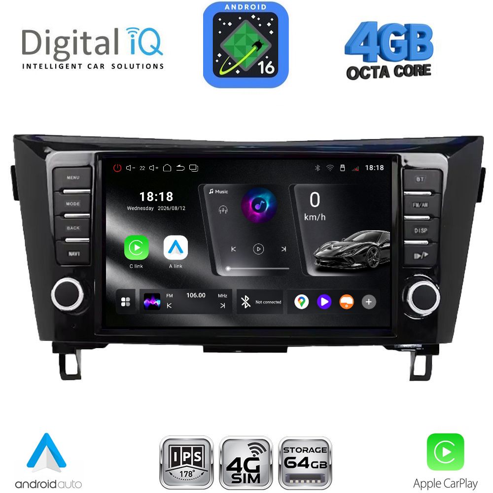 DIGITAL IQ RTG 6467_CPA (9inc) MULTIMEDIA TABLET for NISSAN QASHQAI - XTRAIL mod. 2014-2021 DIGITAL IQ RTG 6467_CPA (9inc) MULTIMEDIA TABLET for NISSAN QASHQAI - XTRAIL mod. 2014-2021