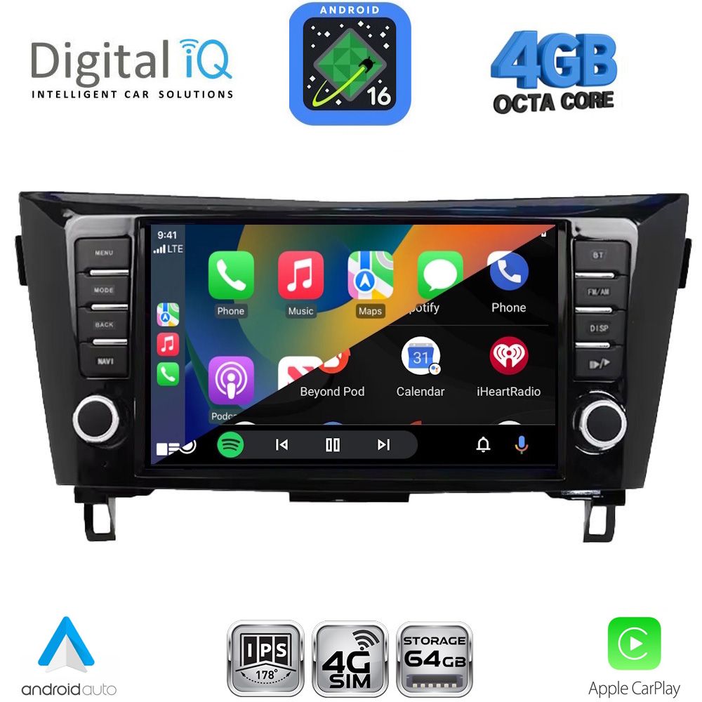 DIGITAL IQ RTG 6467_CPA (9inc) MULTIMEDIA TABLET for NISSAN QASHQAI - XTRAIL mod. 2014-2021 DIGITAL IQ RTG 6467_CPA (9inc) MULTIMEDIA TABLET for NISSAN QASHQAI - XTRAIL mod. 2014-2021