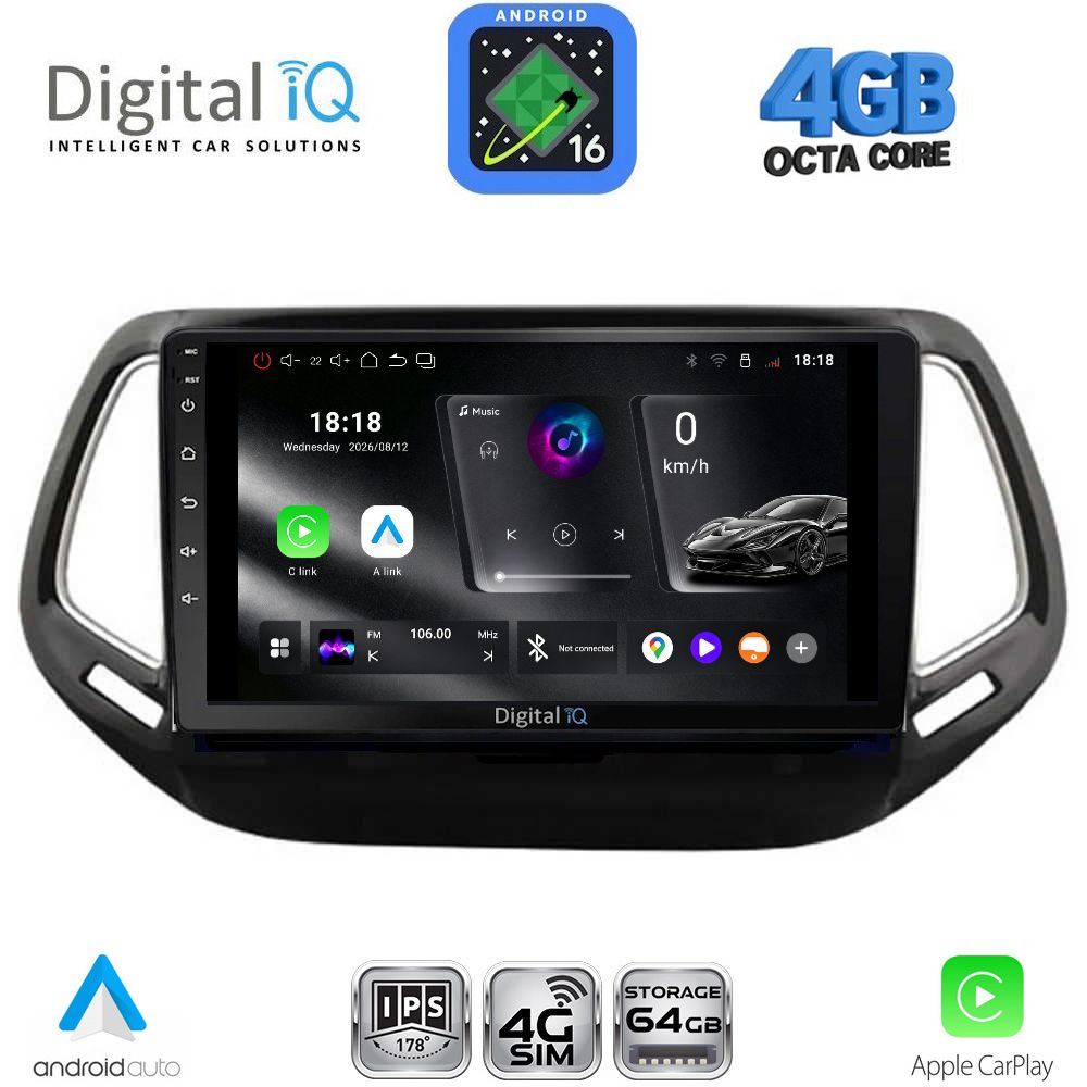 DIGITAL IQ RTG 6278_CPA (10inc) MULTIMEDIA TABLET for JEEP COMPASS mod. 2016-2021 DIGITAL IQ RTG 6278_CPA (10inc) MULTIMEDIA TABLET for JEEP COMPASS mod. 2016-2021