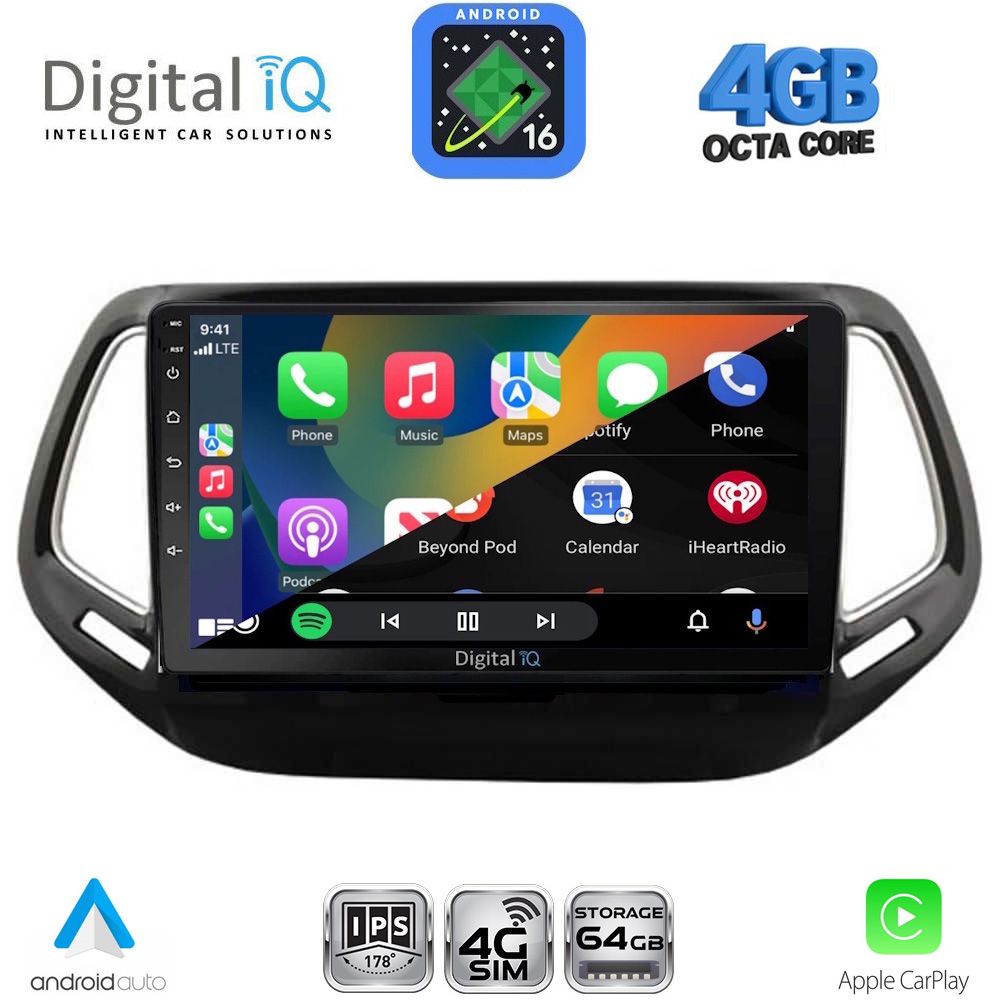 DIGITAL IQ RTG 6278_CPA (10inc) MULTIMEDIA TABLET for JEEP COMPASS mod. 2016-2021 DIGITAL IQ RTG 6278_CPA (10inc) MULTIMEDIA TABLET for JEEP COMPASS mod. 2016-2021