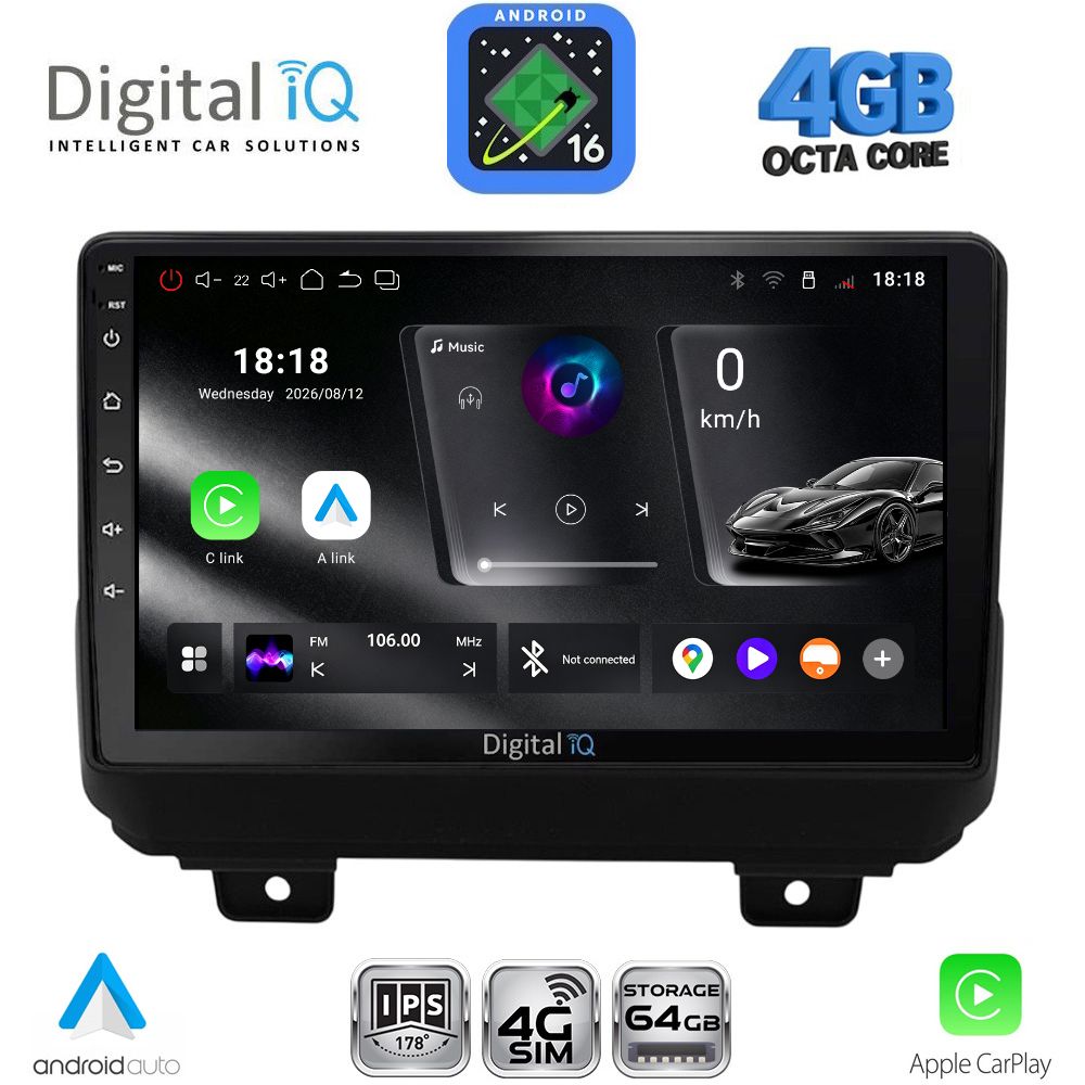 DIGITAL IQ RTG 6298_CPA (9inc) MULTIMEDIA TABLET for JEEP WRANGLER mod. 2018-2026 DIGITAL IQ RTG 6298_CPA (9inc) MULTIMEDIA TABLET for JEEP WRANGLER mod. 2018-2026
