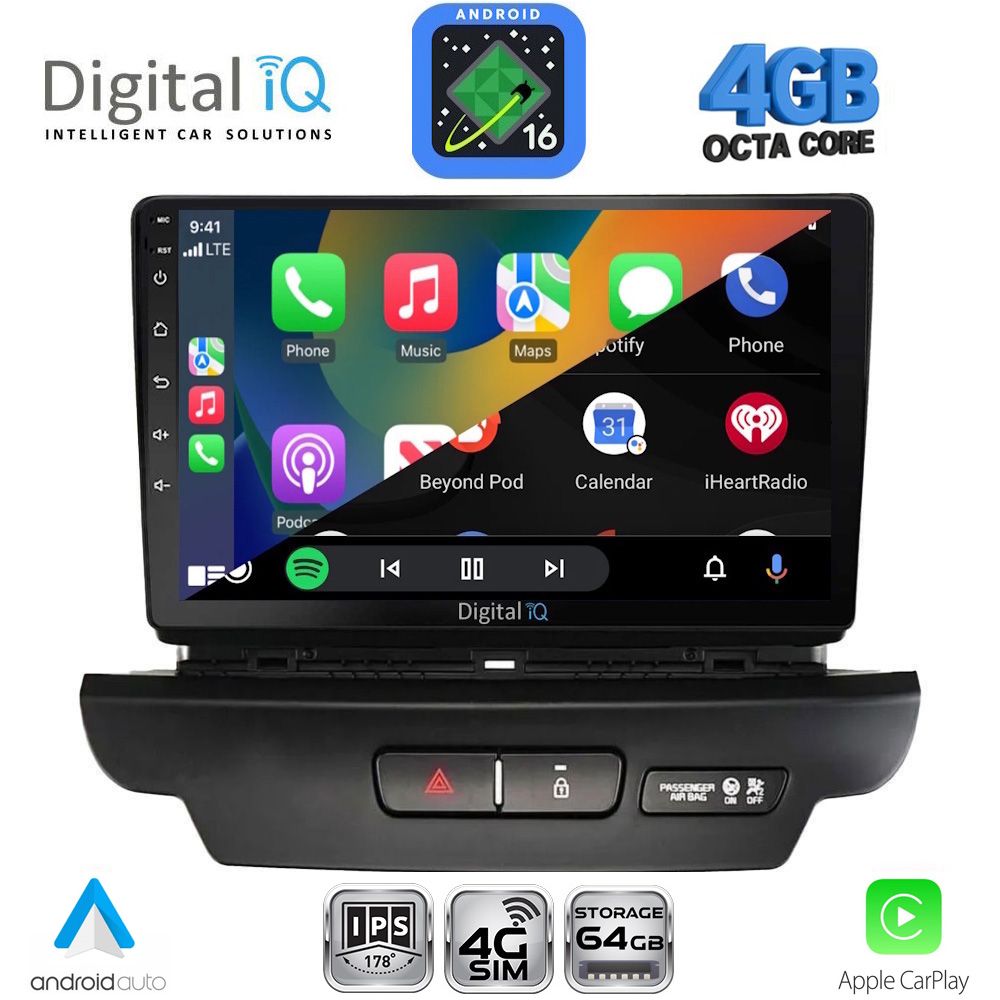 DIGITAL IQ RTG 6304_CPA (9inc) MULTIMEDIA TABLET for KIA CEED - XCEED mod. 2018-2022 DIGITAL IQ RTG 6304_CPA (9inc) MULTIMEDIA TABLET for KIA CEED - XCEED mod. 2018-2022