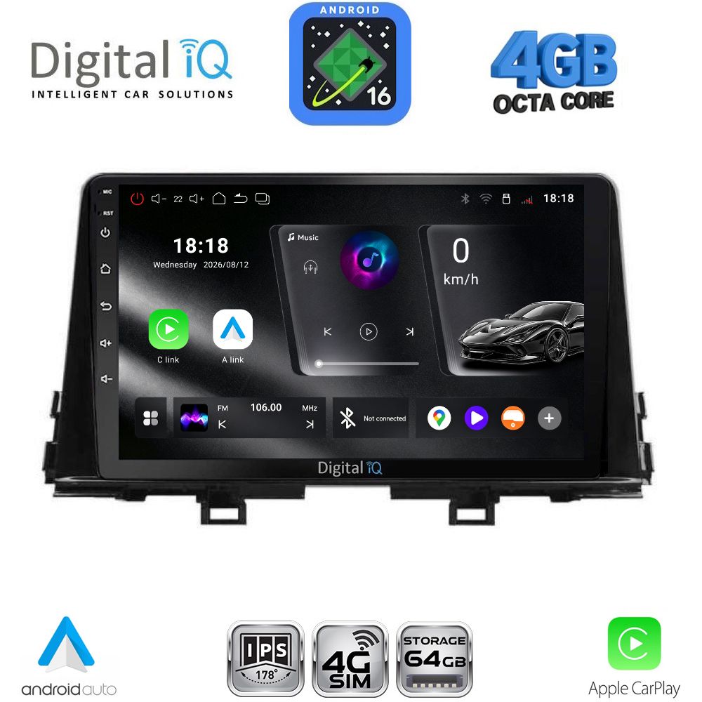 DIGITAL IQ RTG 6309_CPA (9inc) MULTIMEDIA TABLET for KIA PICANTO mod. 2017-2021 DIGITAL IQ RTG 6309_CPA (9inc) MULTIMEDIA TABLET for KIA PICANTO mod. 2017-2021