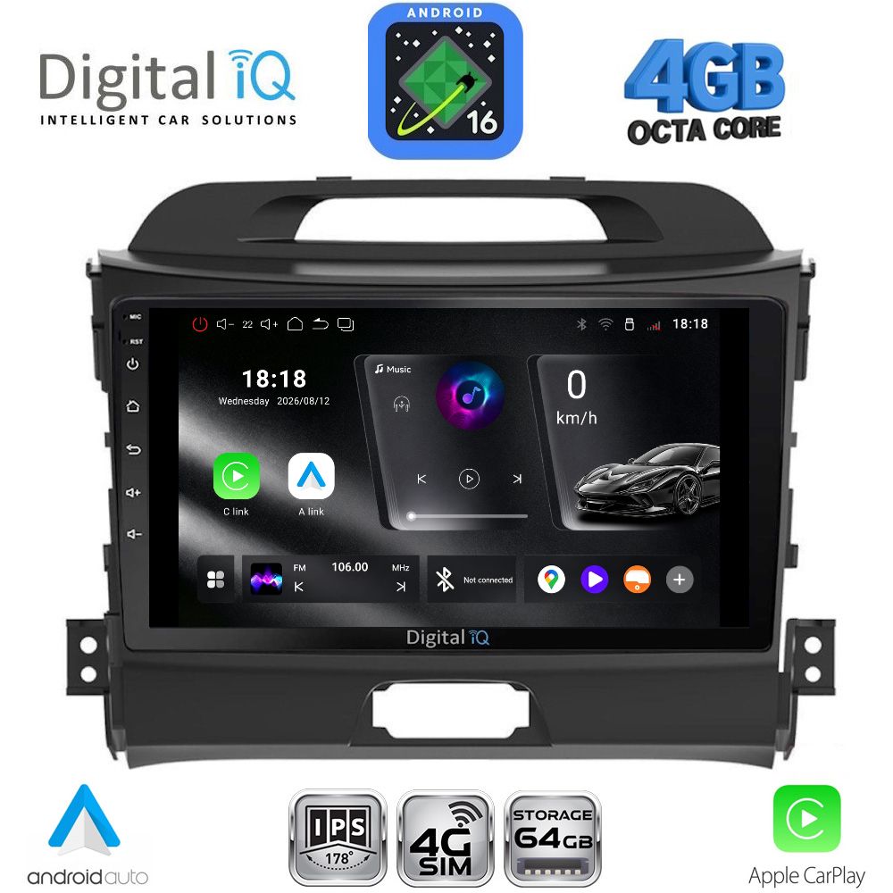 DIGITAL IQ RTG 6325_CPA (9inc) MULTIMEDIA TABLET for KIA SPORTAGE mod. 2010-2015 DIGITAL IQ RTG 6325_CPA (9inc) MULTIMEDIA TABLET for KIA SPORTAGE mod. 2010-2015