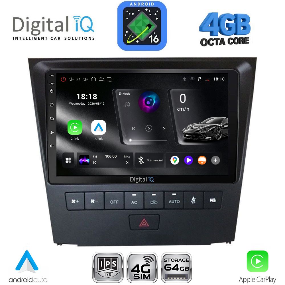 DIGITAL IQ RTG 6341_CPA (9inc) MULTIMEDIA TABLET for LEXUS GS mod. 2004-2011 DIGITAL IQ RTG 6341_CPA (9inc) MULTIMEDIA TABLET for LEXUS GS mod. 2004-2011