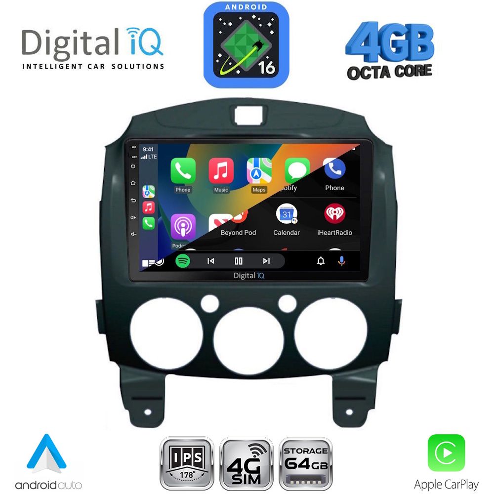 DIGITAL IQ RTG 6361_CPA (9inc) MULTIMEDIA TABLET for MAZDA 2 mod. 2007-2014 DIGITAL IQ RTG 6361_CPA (9inc) MULTIMEDIA TABLET for MAZDA 2 mod. 2007-2014