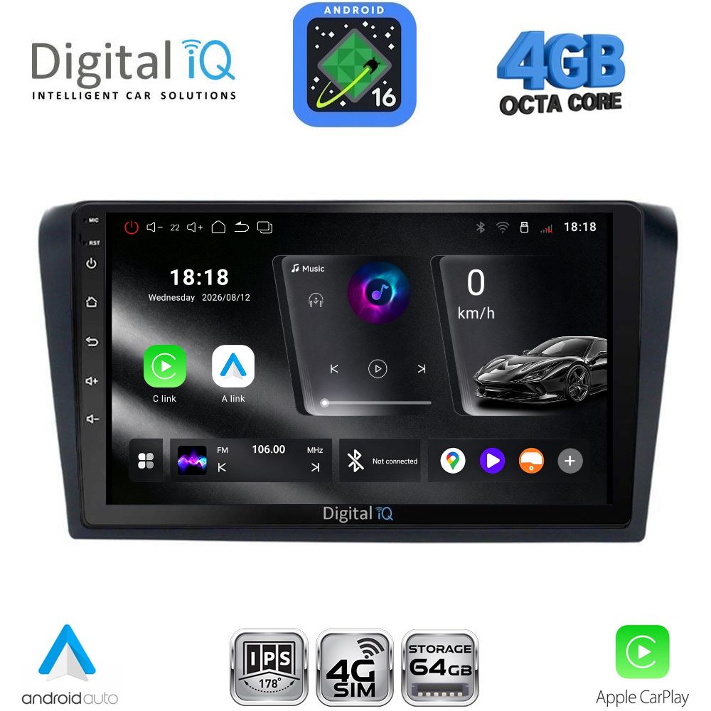 DIGITAL IQ RTG 6365_CPA (9inc) MULTIMEDIA TABLET for MAZDA 3 mod. 2003-2008 DIGITAL IQ RTG 6365_CPA (9inc) MULTIMEDIA TABLET for MAZDA 3 mod. 2003-2008