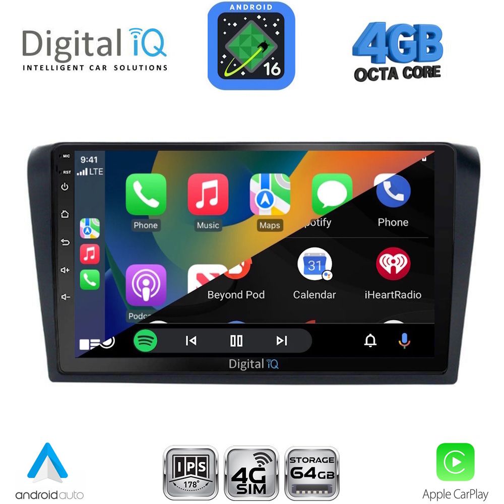 DIGITAL IQ RTG 6365_CPA (9inc) MULTIMEDIA TABLET for MAZDA 3 mod. 2003-2008 DIGITAL IQ RTG 6365_CPA (9inc) MULTIMEDIA TABLET for MAZDA 3 mod. 2003-2008