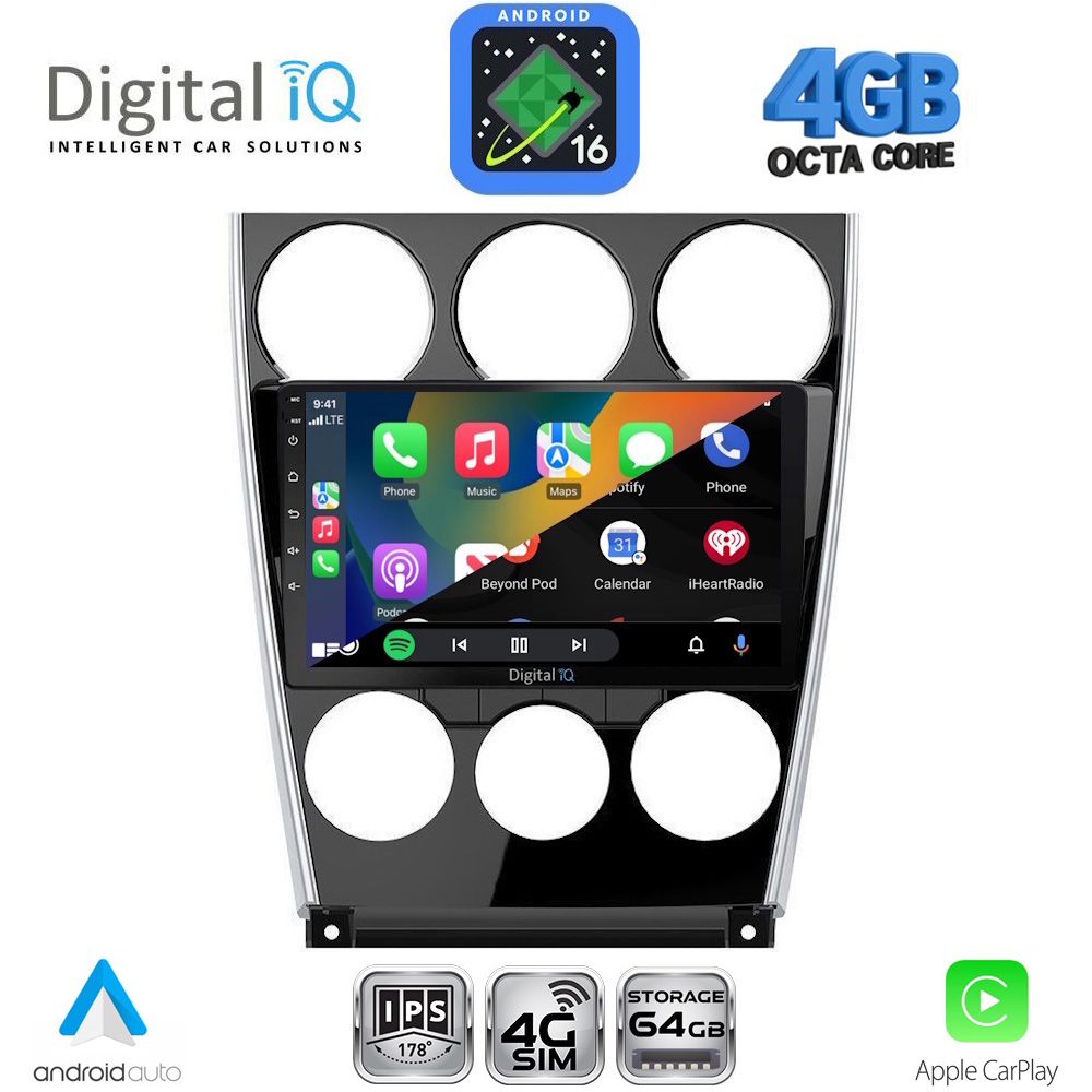 DIGITAL IQ RTG 6375_CPA (9inc) MULTIMEDIA TABLET for MAZDA 6 (FACELIFT) mod. 2005-2008 DIGITAL IQ RTG 6375_CPA (9inc) MULTIMEDIA TABLET for MAZDA 6 (FACELIFT) mod. 2005-2008
