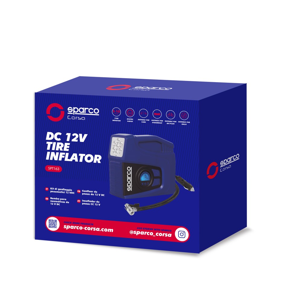 Κομπρεσέρ 12V με LED 1τμχ Sparco Κομπρεσέρ 12V με LED 1τμχ Sparco