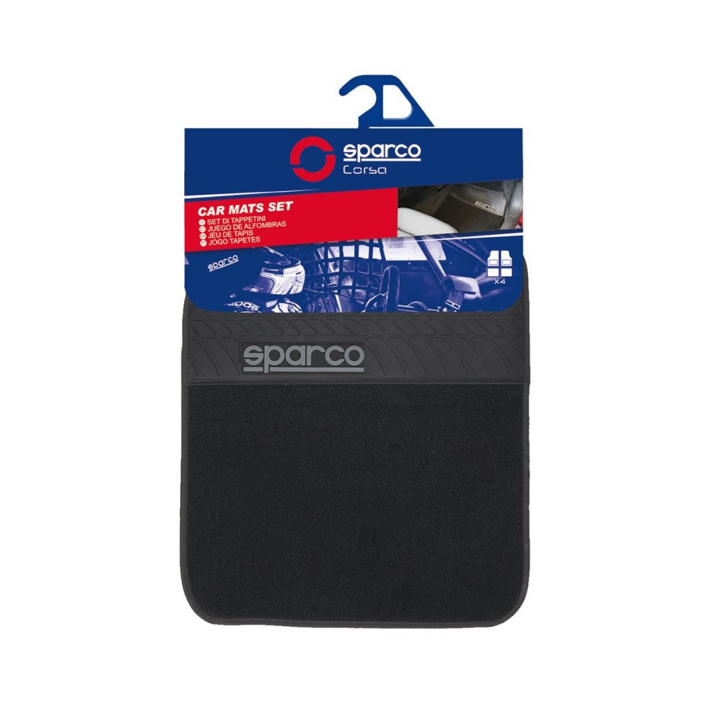 Μοκέτα-Πατάκι Μαύρο με Λάστιχο 4τμχ Sparco Μοκέτα-Πατάκι Μαύρο με Λάστιχο 4τμχ Sparco