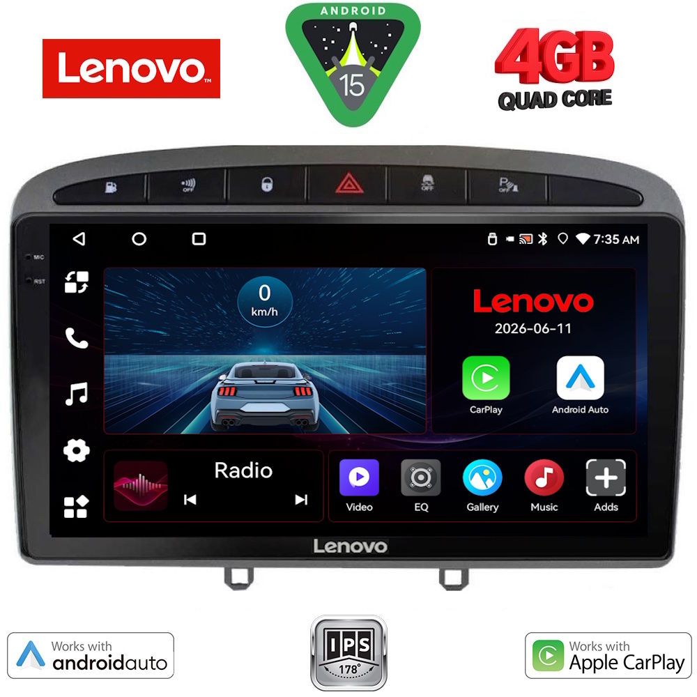 LENOVO LVE 8513GR_CPAA (9inc) MULTIMEDIA TABLET for PEUGEOT 308 mod.2007-2012 - RCZ mod.2009-2015 (GREY) LENOVO LVE 8513GR_CPAA (9inc) MULTIMEDIA TABLET for PEUGEOT 308 mod.2007-2012 - RCZ mod.2009-2015 (GREY)