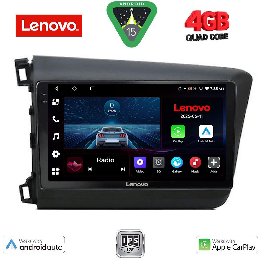 LENOVO LVE 81904D_CPAA (9inc) MULTIMEDIA TABLET for HONDA CIVIC 4Doors mod. 2012-2016 LENOVO LVE 81904D_CPAA (9inc) MULTIMEDIA TABLET for HONDA CIVIC 4Doors mod. 2012-2016