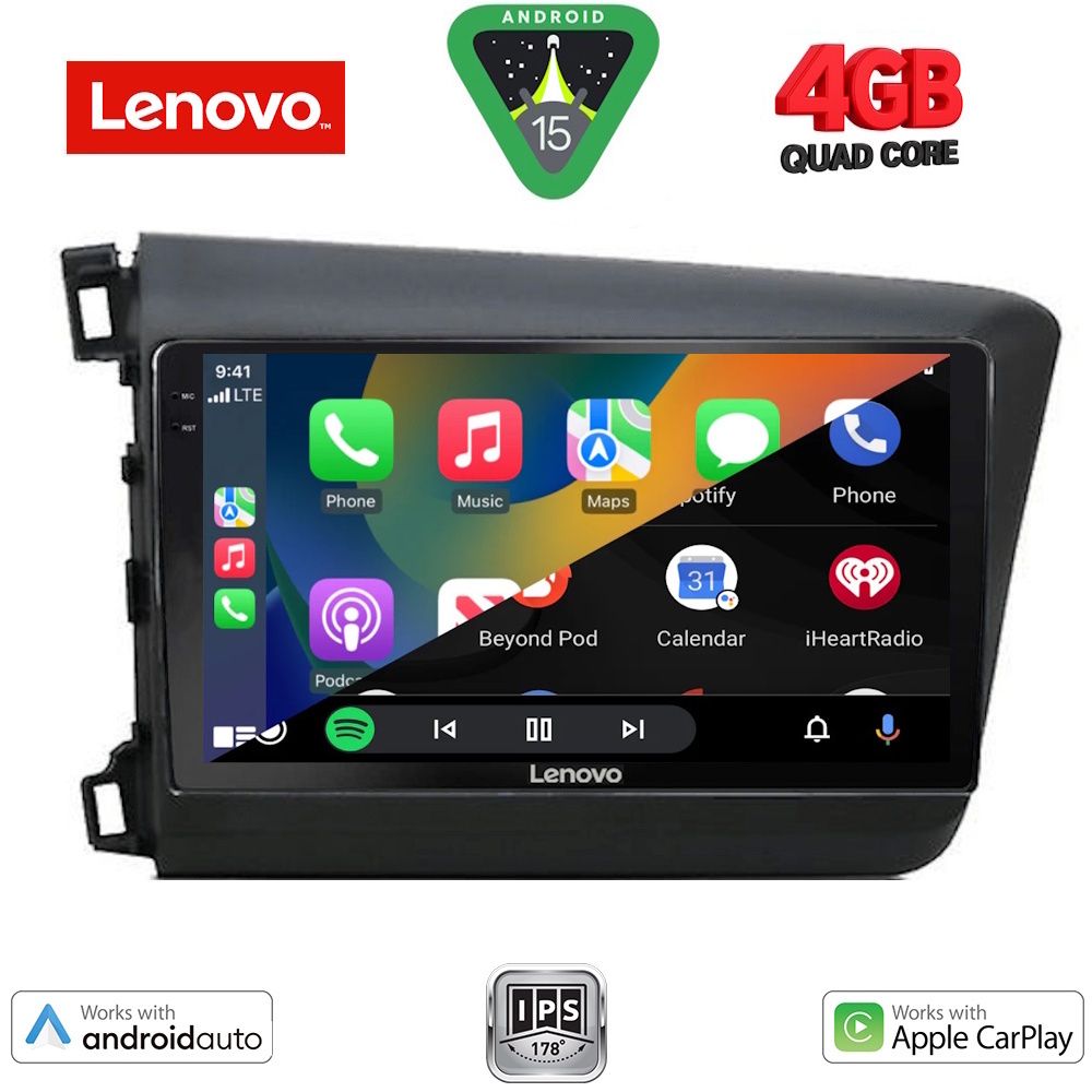 LENOVO LVE 81904D_CPAA (9inc) MULTIMEDIA TABLET for HONDA CIVIC 4Doors mod. 2012-2016 LENOVO LVE 81904D_CPAA (9inc) MULTIMEDIA TABLET for HONDA CIVIC 4Doors mod. 2012-2016