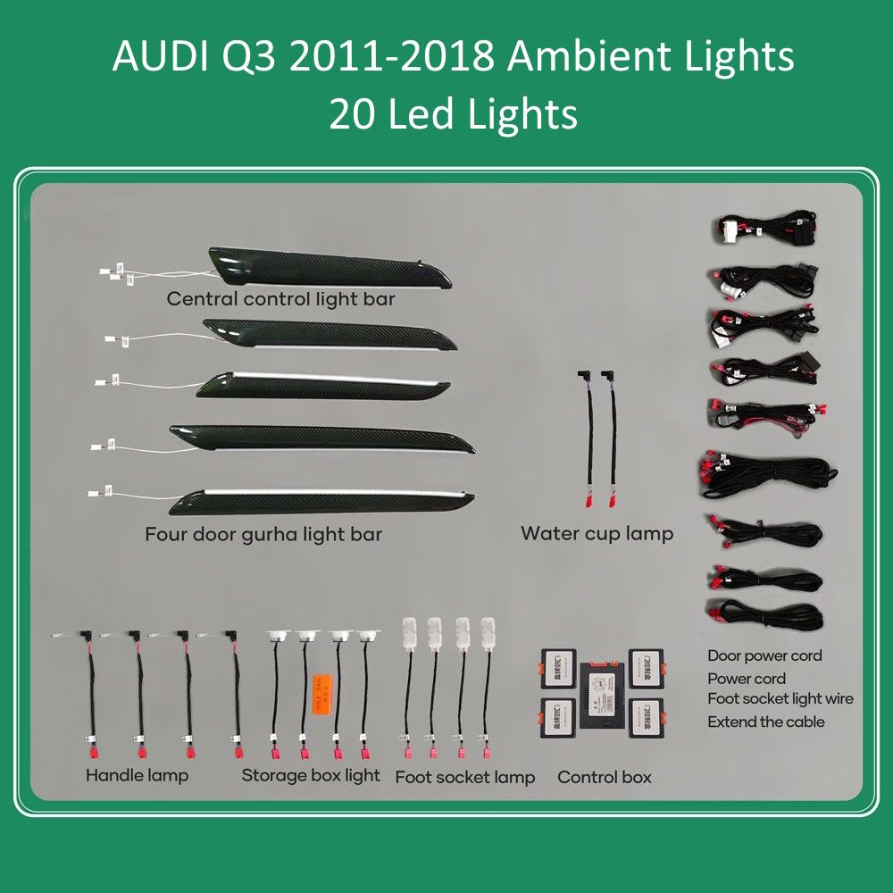 DIQ AMBIENT AUDI Q3 (8U) (Digital iQ Ambient Light for Audi Q3 mod. 2011-2018 with 20 Lights) DIQ AMBIENT AUDI Q3 (8U) (Digital iQ Ambient Light for Audi Q3 mod. 2011-2018 with 20 Lights)