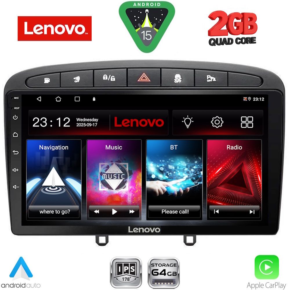 LENOVO LVD 2513BL_CPA (9inc) MULTIMEDIA TABLET for PEUGEOT 308 mod. 2007-2012 - RCZ mod. 2009-2015 (BLACK) LENOVO LVD 2513BL_CPA (9inc) MULTIMEDIA TABLET for PEUGEOT 308 mod. 2007-2012 - RCZ mod. 2009-2015 (BLACK)