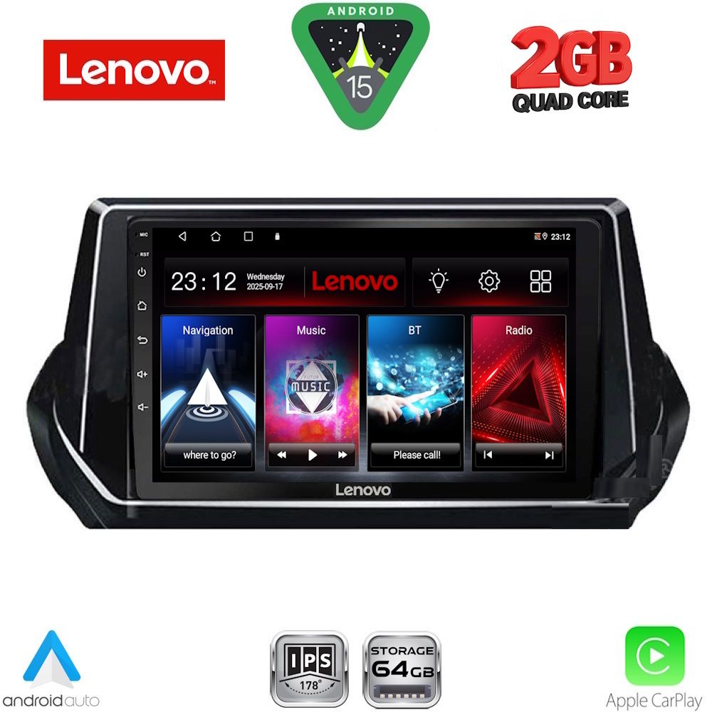 LENOVO LVD 2509_CPA (9inc) MULTIMEDIA TABLET for PEUGEOT 208 - 2008 mod. 2021-2026 LENOVO LVD 2509_CPA (9inc) MULTIMEDIA TABLET for PEUGEOT 208 - 2008 mod. 2021-2026
