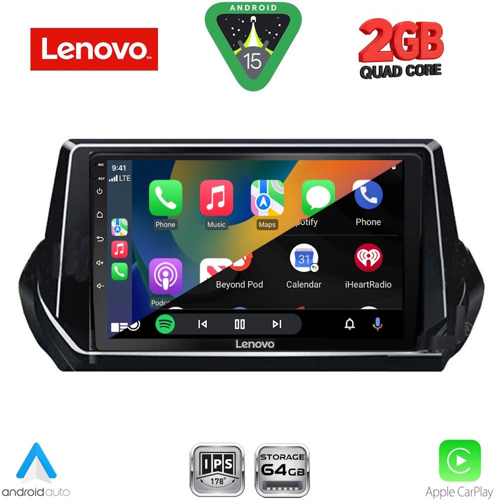 LENOVO LVD 2509_CPA (9inc) MULTIMEDIA TABLET for PEUGEOT 208 - 2008 mod. 2021-2026 LENOVO LVD 2509_CPA (9inc) MULTIMEDIA TABLET for PEUGEOT 208 - 2008 mod. 2021-2026