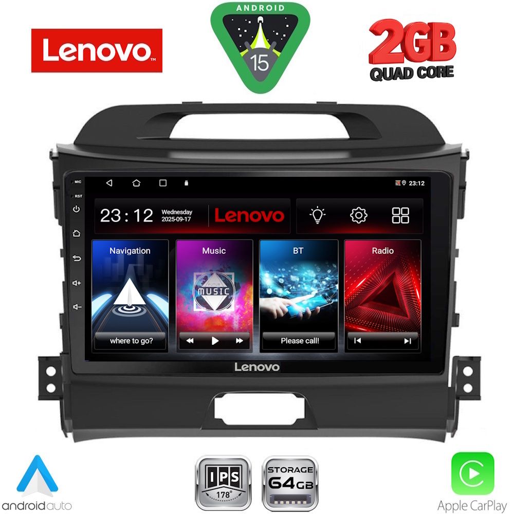 LENOVO LVD 2325_CPA (9inc) MULTIMEDIA TABLET for KIA SPORTAGE mod. 2010-2015 LENOVO LVD 2325_CPA (9inc) MULTIMEDIA TABLET for KIA SPORTAGE mod. 2010-2015