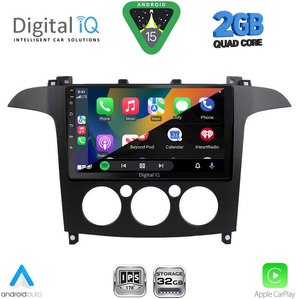 DIGITAL IQ RSD 1175_CPA A/C (9inc) MULTIMEDIA TABLET for FORD SMAX mod. 2006-2014 DIGITAL IQ RSD 1175_CPA A/C (9inc) MULTIMEDIA TABLET for FORD SMAX mod. 2006-2014