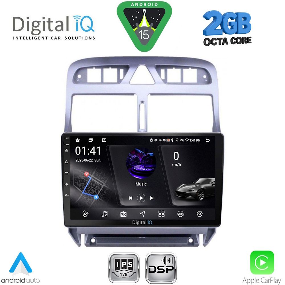 DIGITAL IQ RSF 4512_CPA (9inc) MULTIMEDIA TABLET for PEUGEOT 307 mod. 2001-2008 DIGITAL IQ RSF 4512_CPA (9inc) MULTIMEDIA TABLET for PEUGEOT 307 mod. 2001-2008