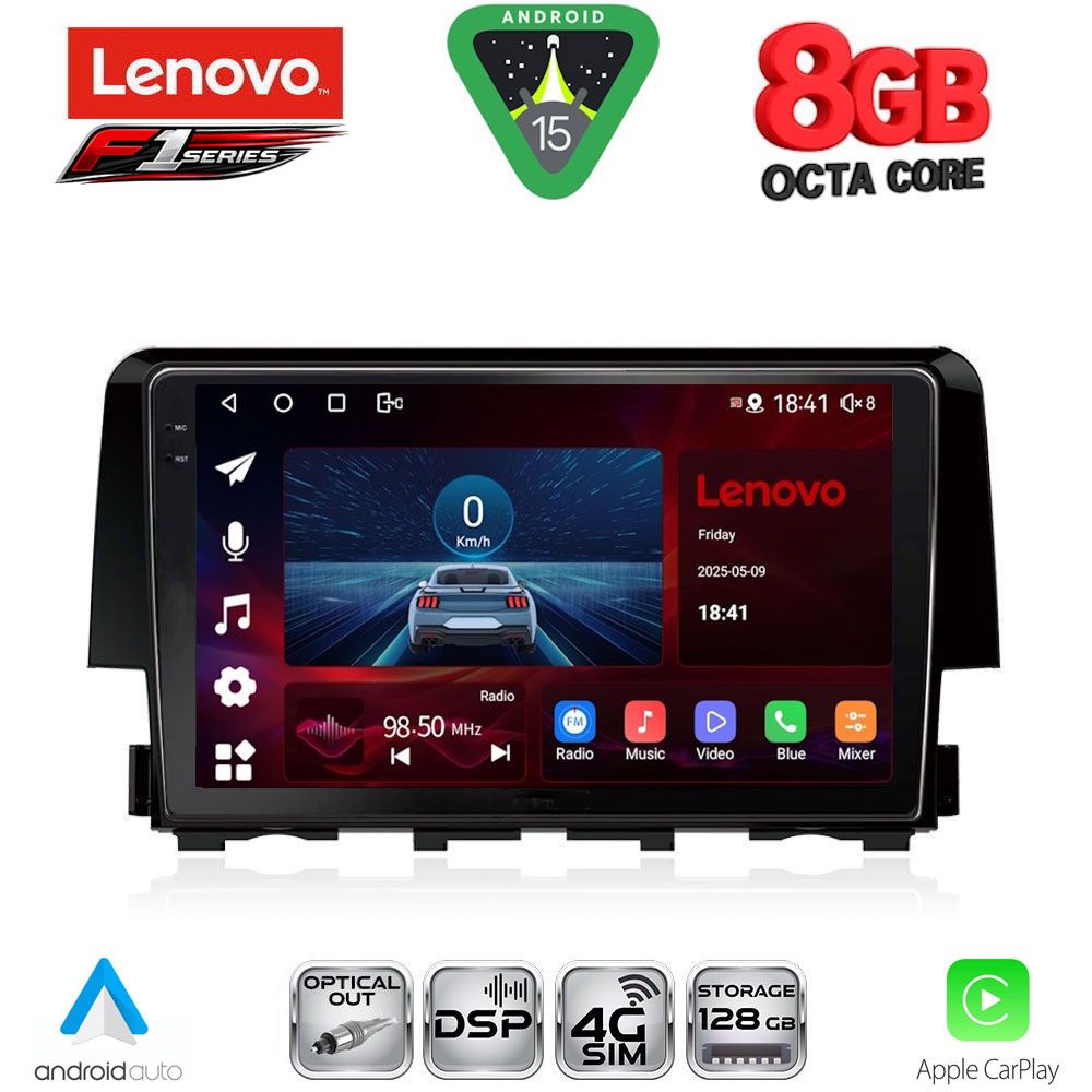 LENOVO SSR 10191_CPA (9inc) MULTIMEDIA TABLET for HONDA CIVIC mod. 2016-2021 LENOVO SSR 10191_CPA (9inc) MULTIMEDIA TABLET for HONDA CIVIC mod. 2016-2021