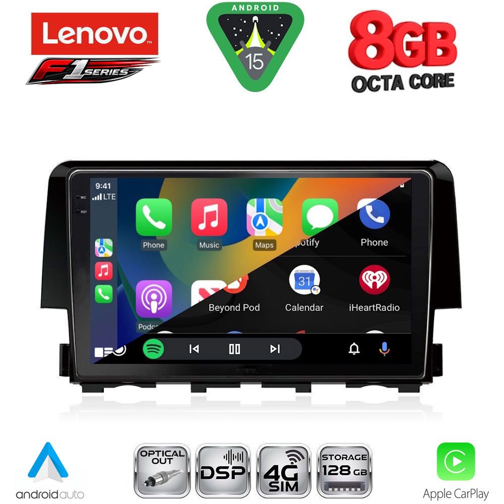 LENOVO SSR 10191_CPA (9inc) MULTIMEDIA TABLET for HONDA CIVIC mod. 2016-2021 LENOVO SSR 10191_CPA (9inc) MULTIMEDIA TABLET for HONDA CIVIC mod. 2016-2021