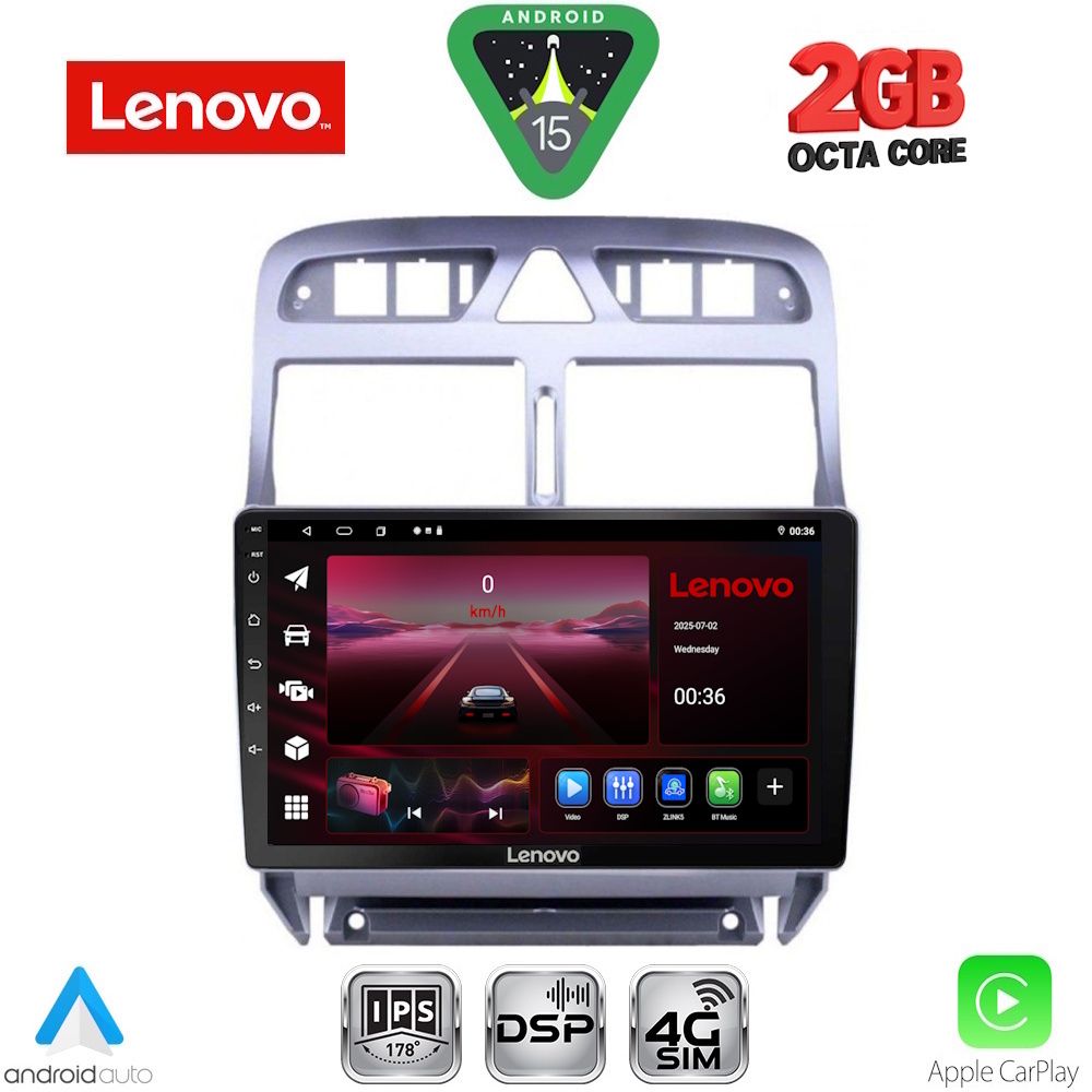LENOVO LVF 5512_GPS (9inc) MULTIMEDIA TABLET for PEUGEOT 307 mod. 2001-2008 LENOVO LVF 5512_GPS (9inc) MULTIMEDIA TABLET for PEUGEOT 307 mod. 2001-2008