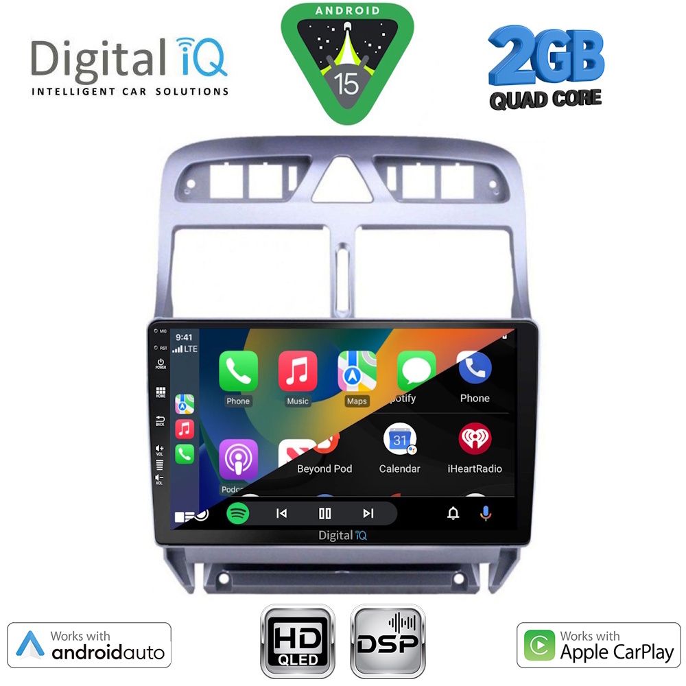 DIGITAL IQ BXC 3512_CPAA (9inc) MULTIMEDIA TABLET for PEUGEOT 307 mod. 2001-2008 DIGITAL IQ BXC 3512_CPAA (9inc) MULTIMEDIA TABLET for PEUGEOT 307 mod. 2001-2008