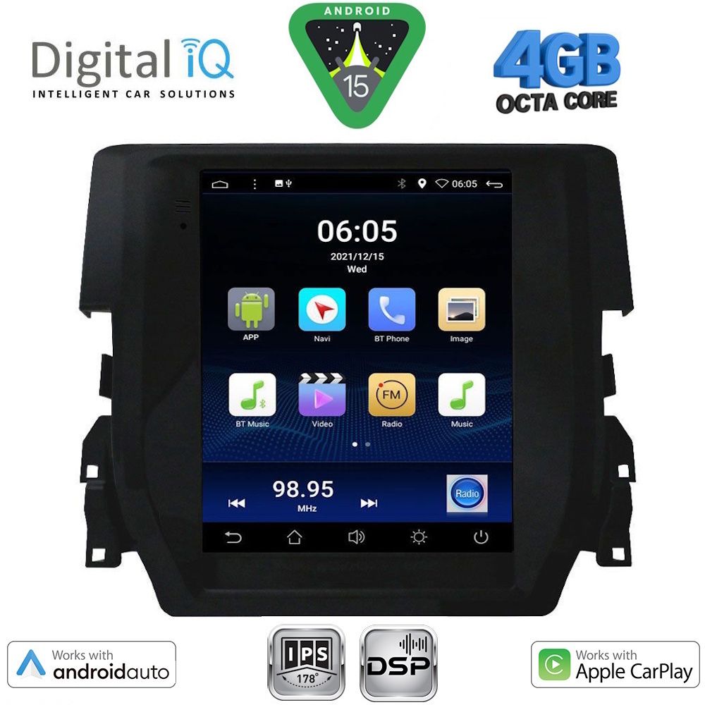 DIGITAL IQ BXF 6975_CPAA TESLA STYLE for HONDA CIVIC mod. 2016-2021 DIGITAL IQ BXF 6975_CPAA TESLA STYLE for HONDA CIVIC mod. 2016-2021