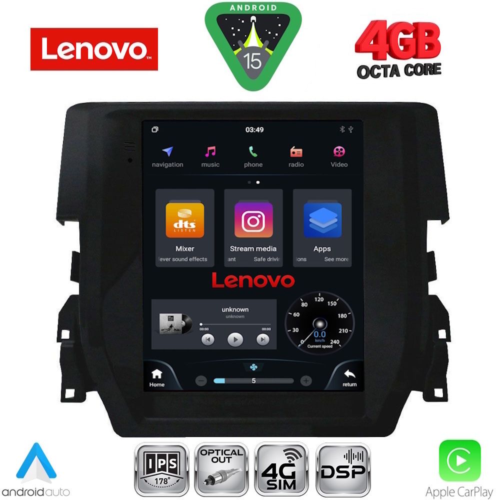 LENOVO SSX 9975_CPA TESLA STYLE for HONDA CIVIC mod. 2016-2021 LENOVO SSX 9975_CPA TESLA STYLE for HONDA CIVIC mod. 2016-2021