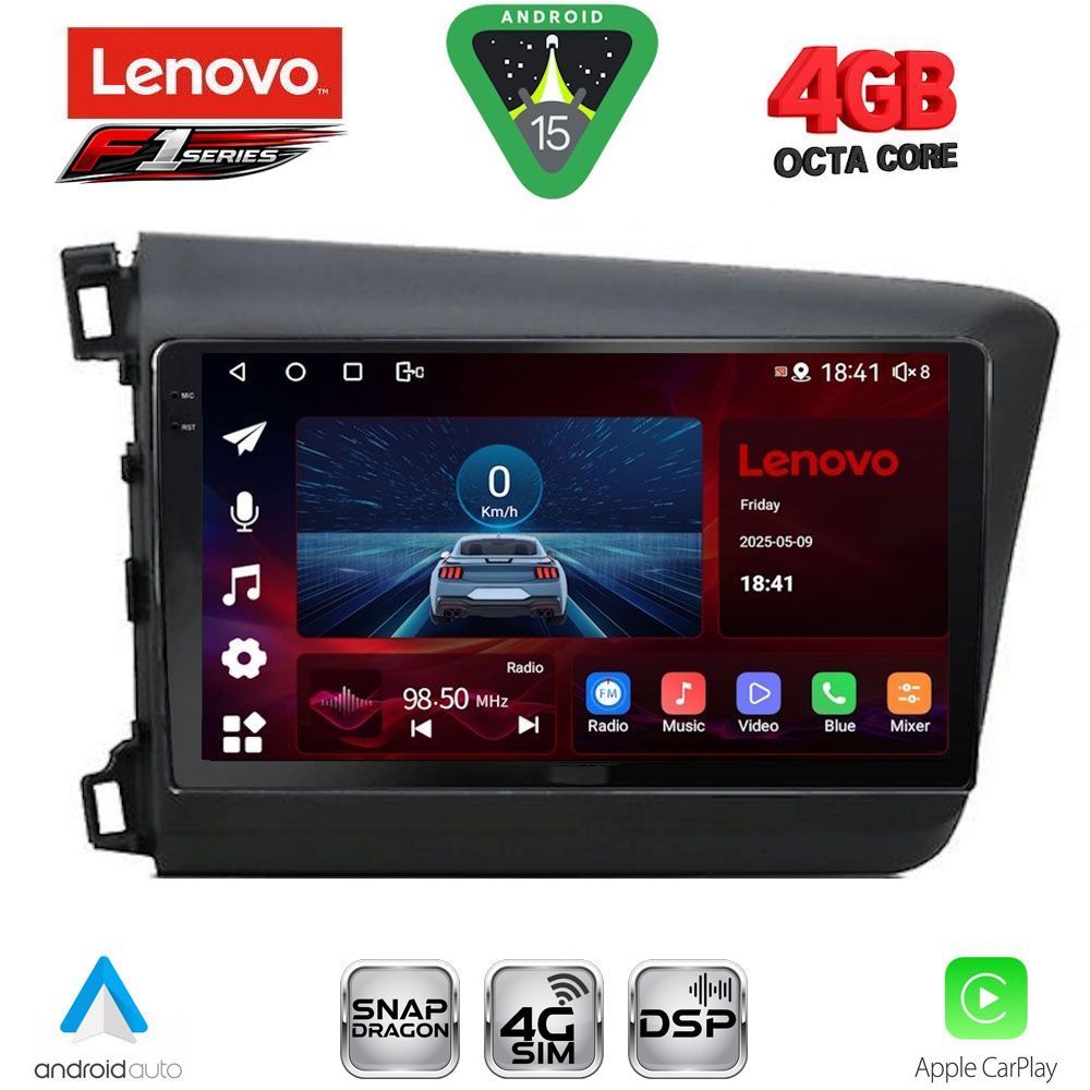 LENOVO SSQ 91904D_CPA (9inc) MULTIMEDIA TABLET for HONDA CIVIC 4Doors mod. 2012-2016 LENOVO SSQ 91904D_CPA (9inc) MULTIMEDIA TABLET for HONDA CIVIC 4Doors mod. 2012-2016