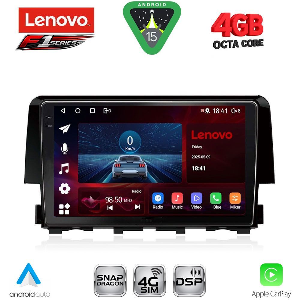 LENOVO SSQ 9191_CPA (9inc) MULTIMEDIA TABLET for HONDA CIVIC mod. 2016-2021 LENOVO SSQ 9191_CPA (9inc) MULTIMEDIA TABLET for HONDA CIVIC mod. 2016-2021