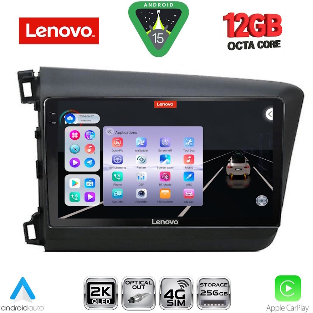 LENOVO SSZ 121904D_CPA (9inc) MULTIMEDIA TABLET for HONDA CIVIC 4Doors mod. 2012-2016 LENOVO SSZ 121904D_CPA (9inc) MULTIMEDIA TABLET for HONDA CIVIC 4Doors mod. 2012-2016