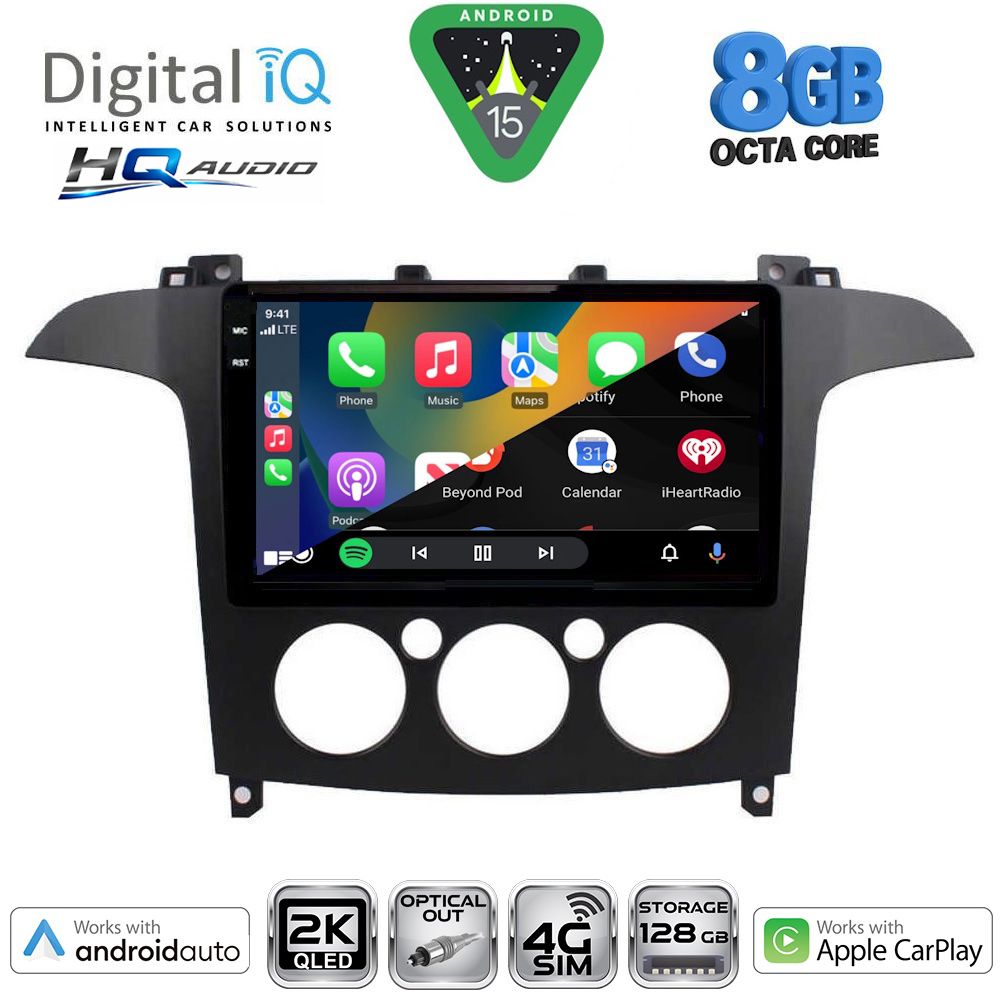 DIGITAL IQ BXK 20175_CPAA A/C (9inc) MULTIMEDIA TABLET for FORD SMAX mod. 2006-2014 DIGITAL IQ BXK 20175_CPAA A/C (9inc) MULTIMEDIA TABLET for FORD SMAX mod. 2006-2014