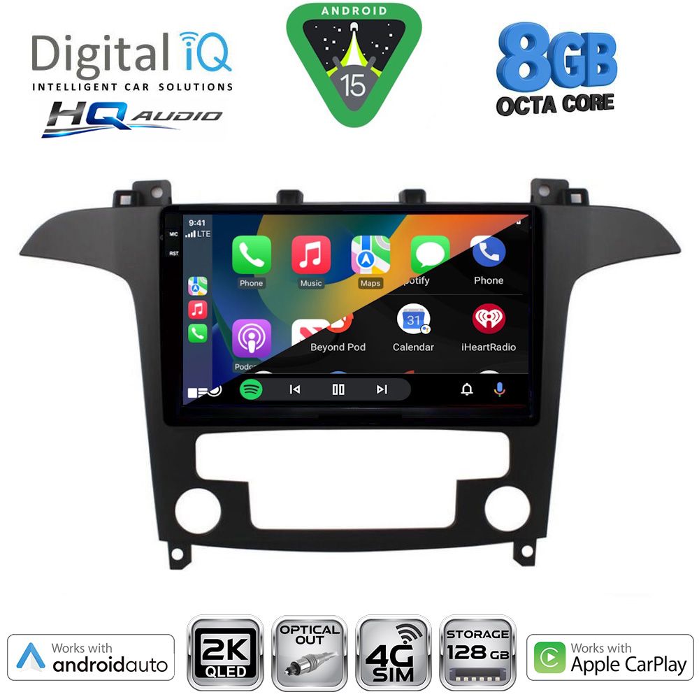 DIGITAL IQ BXK 20175_CPAA CLIMA (9inc) MULTIMEDIA TABLET for FORD SMAX mod. 2006-2014 DIGITAL IQ BXK 20175_CPAA CLIMA (9inc) MULTIMEDIA TABLET for FORD SMAX mod. 2006-2014