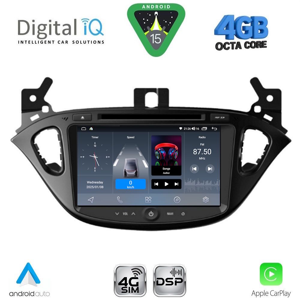 DIGITAL IQ BLG 421_CPA (8” DECK) MULTIMEDIA SYSTEM for OPEL ADAM - CORSA E mod. 2014-2022 DIGITAL IQ BLG 421_CPA (8” DECK) MULTIMEDIA SYSTEM for OPEL ADAM - CORSA E mod. 2014-2022