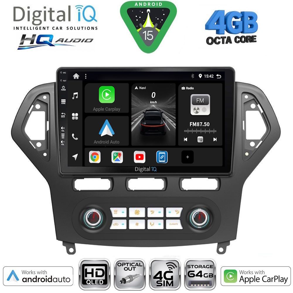 DIGITAL IQ BXK 19162_CPAA CLIMA (10inc) MULTIMEDIA TABLET for FORD MONDEO mod. 2007-2011 DIGITAL IQ BXK 19162_CPAA CLIMA (10inc) MULTIMEDIA TABLET for FORD MONDEO mod. 2007-2011