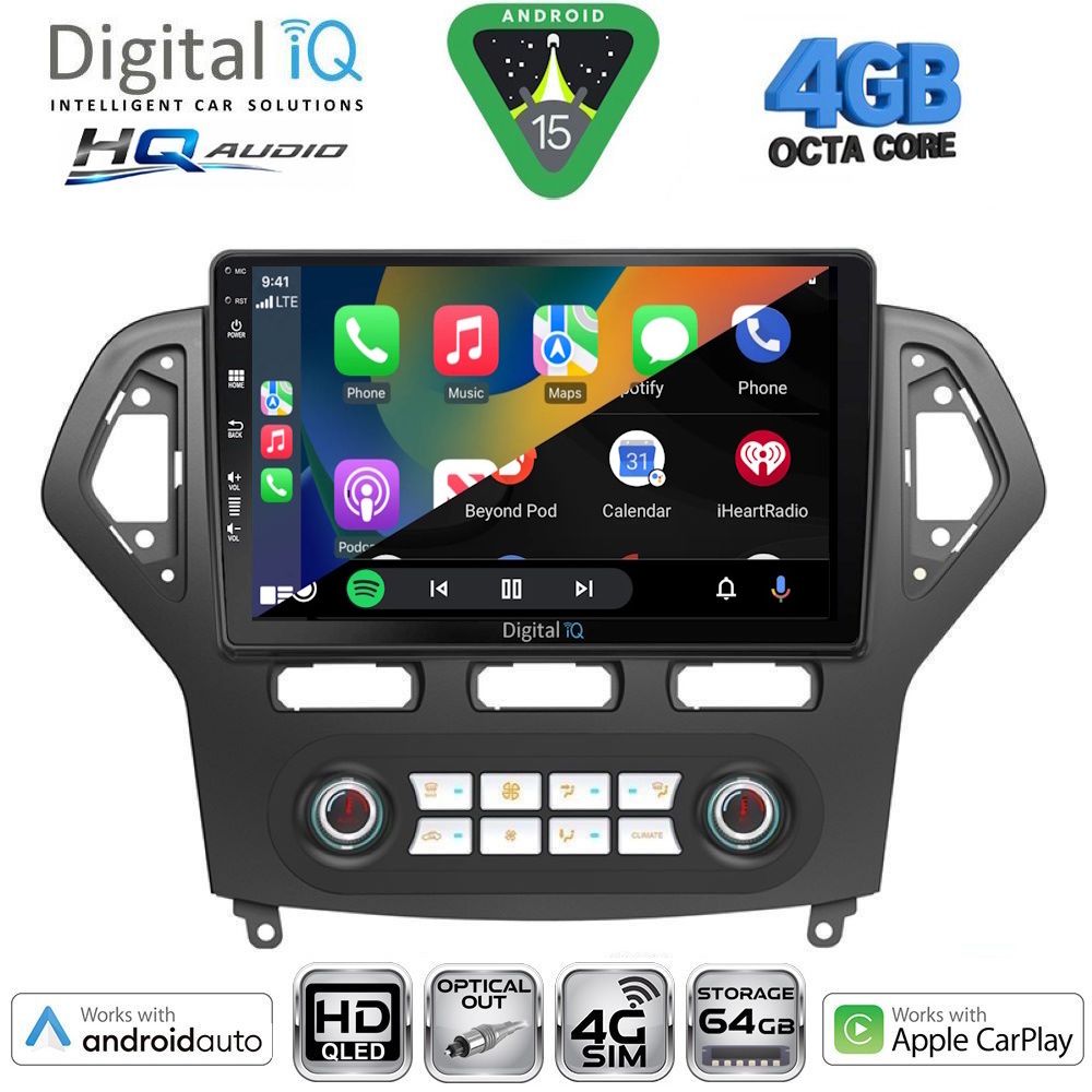 DIGITAL IQ BXK 19162_CPAA CLIMA (10inc) MULTIMEDIA TABLET for FORD MONDEO mod. 2007-2011 DIGITAL IQ BXK 19162_CPAA CLIMA (10inc) MULTIMEDIA TABLET for FORD MONDEO mod. 2007-2011