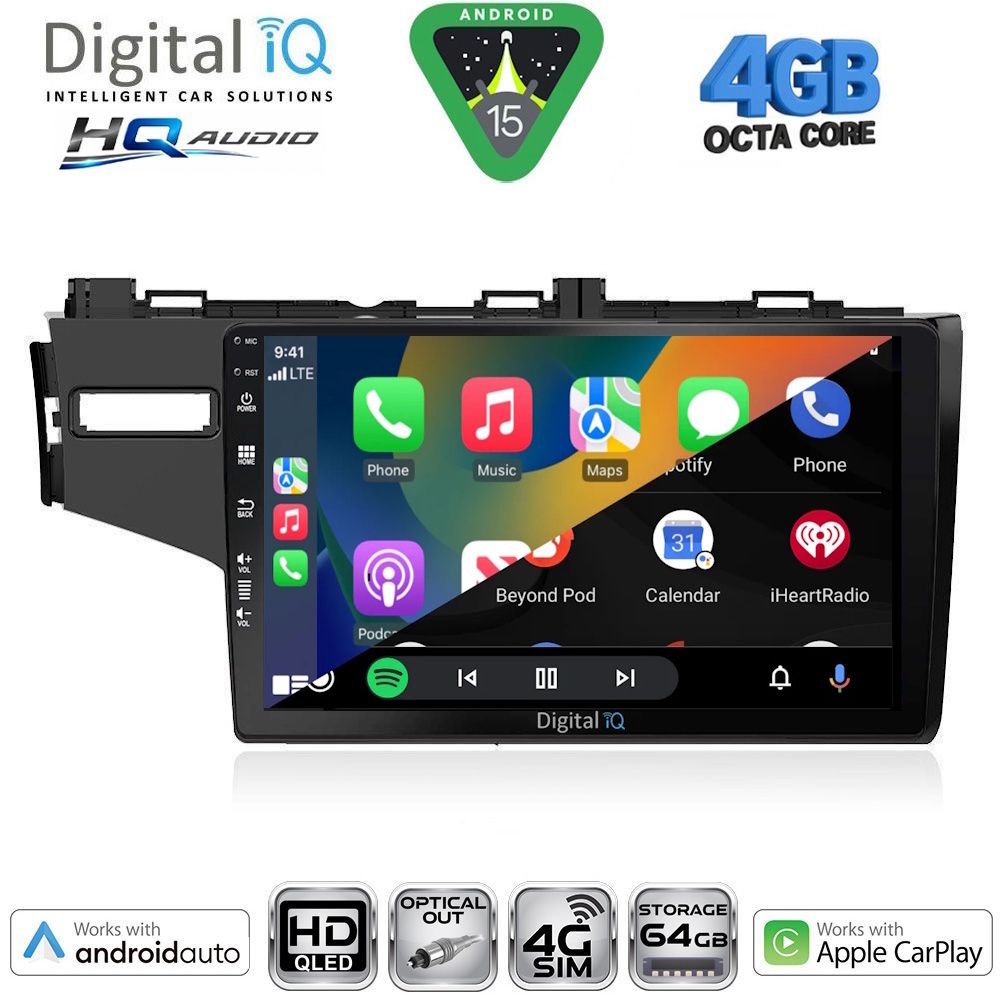 DIGITAL IQ BXK 19212_CPAA (10inc) MULTIMEDIA TABLET for HONDA JAZZ mod. 2013-2019 DIGITAL IQ BXK 19212_CPAA (10inc) MULTIMEDIA TABLET for HONDA JAZZ mod. 2013-2019