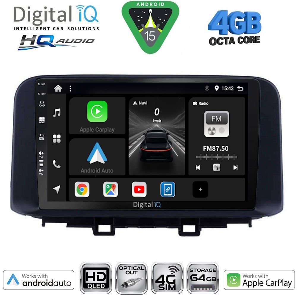DIGITAL IQ BXK 19237_CPAA (10inc) MULTIMEDIA TABLET for HYUNDAI KONA mod. 2017-2023 DIGITAL IQ BXK 19237_CPAA (10inc) MULTIMEDIA TABLET for HYUNDAI KONA mod. 2017-2023