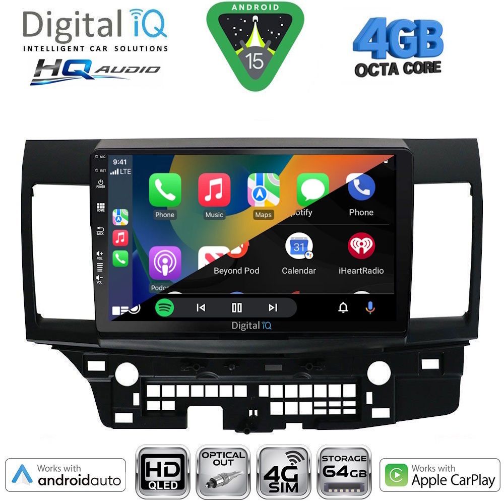 DIGITAL IQ BXK 19434_CPAA (10inc) MULTIMEDIA TABLET for MITSUBISHI LANCER mod. 2008-2017 DIGITAL IQ BXK 19434_CPAA (10inc) MULTIMEDIA TABLET for MITSUBISHI LANCER mod. 2008-2017