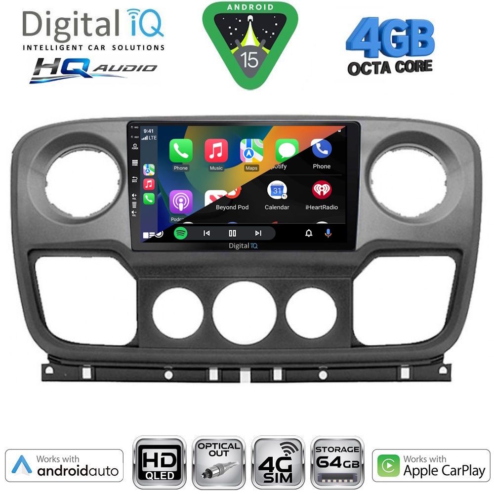 DIGITAL IQ BXK 19463_CPAA (10inc) MULTIMEDIA TABLET for NISSAN NV400 - OPEL MOVANO - RENAULT MASTER mod. 2010-2020 DIGITAL IQ BXK 19463_CPAA (10inc) MULTIMEDIA TABLET for NISSAN NV400 - OPEL MOVANO - RENAULT MASTER mod. 2010-2020
