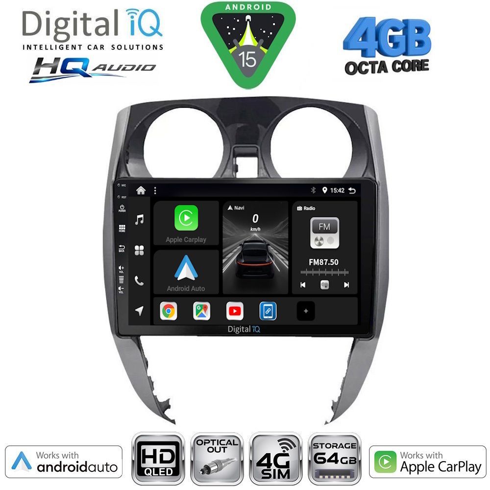 DIGITAL IQ BXK 19464_CPAA (10inc) MULTIMEDIA TABLET for NISSAN NOTE mod. 2012-2020 DIGITAL IQ BXK 19464_CPAA (10inc) MULTIMEDIA TABLET for NISSAN NOTE mod. 2012-2020