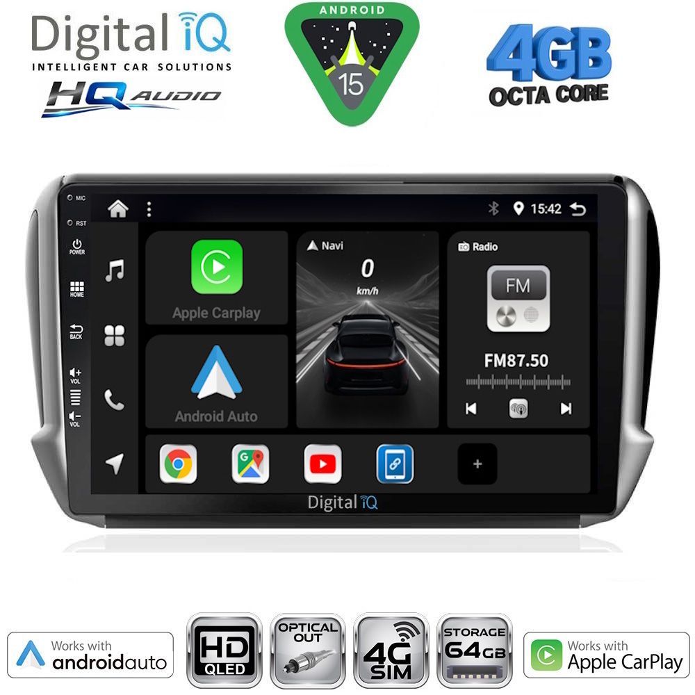 DIGITAL IQ BXK 19508_CPAA (10inc) MULTIMEDIA TABLET for PEUGEOT 208-2008 mod. 2012-2021 DIGITAL IQ BXK 19508_CPAA (10inc) MULTIMEDIA TABLET for PEUGEOT 208-2008 mod. 2012-2021