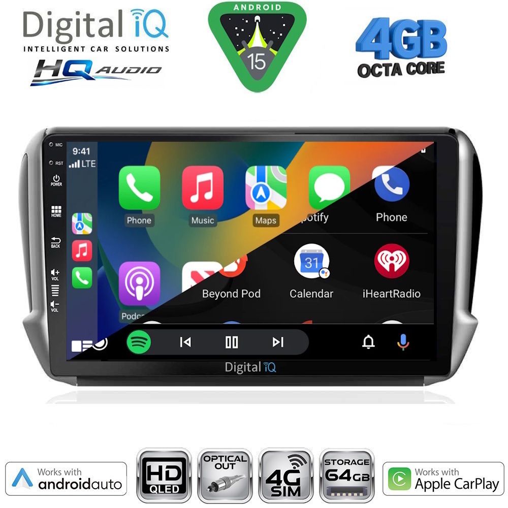 DIGITAL IQ BXK 19508_CPAA (10inc) MULTIMEDIA TABLET for PEUGEOT 208-2008 mod. 2012-2021 DIGITAL IQ BXK 19508_CPAA (10inc) MULTIMEDIA TABLET for PEUGEOT 208-2008 mod. 2012-2021