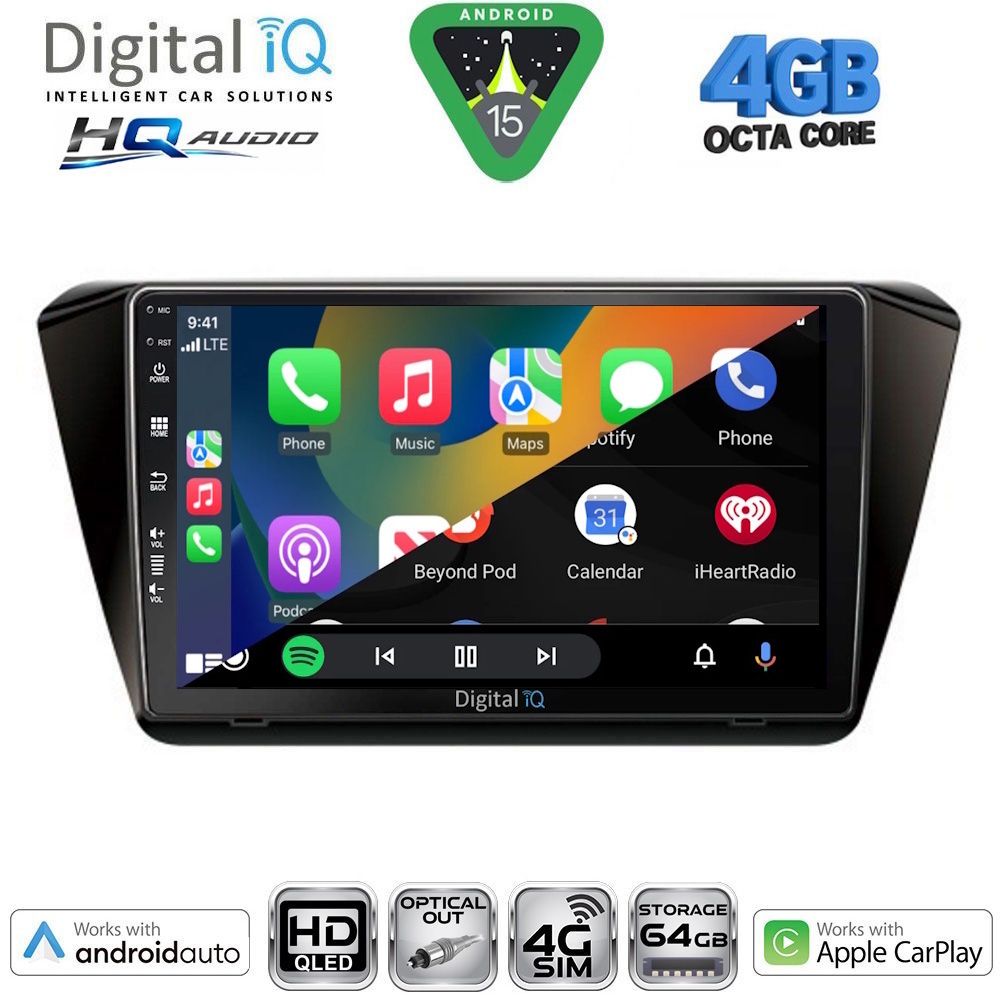 DIGITAL IQ BXK 19605_CPAA (10inc) MULTIMEDIA TABLET for SKODA SUPERB mod. 2015-2023 DIGITAL IQ BXK 19605_CPAA (10inc) MULTIMEDIA TABLET for SKODA SUPERB mod. 2015-2023