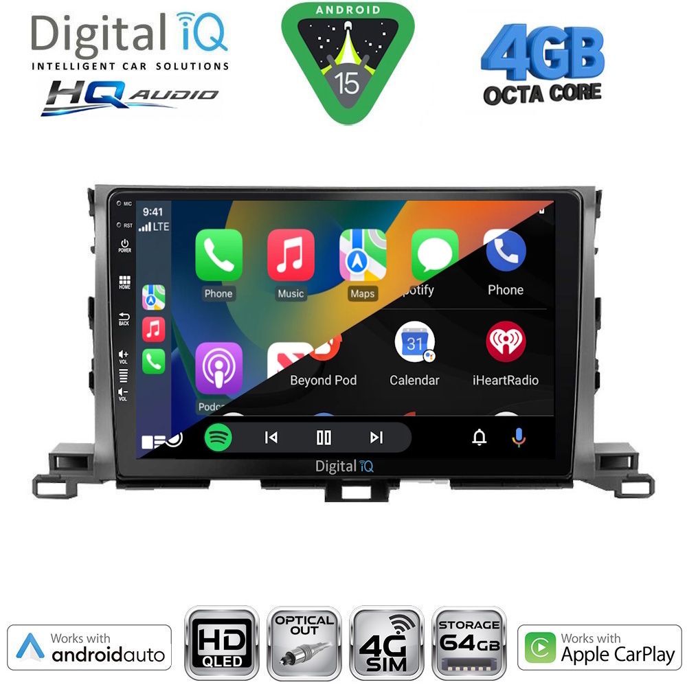 DIGITAL IQ BXK 19700_CPAA (10inc) MULTIMEDIA TABLET for TOYOTA HIGHLANDER mod. 2014-2019 DIGITAL IQ BXK 19700_CPAA (10inc) MULTIMEDIA TABLET for TOYOTA HIGHLANDER mod. 2014-2019