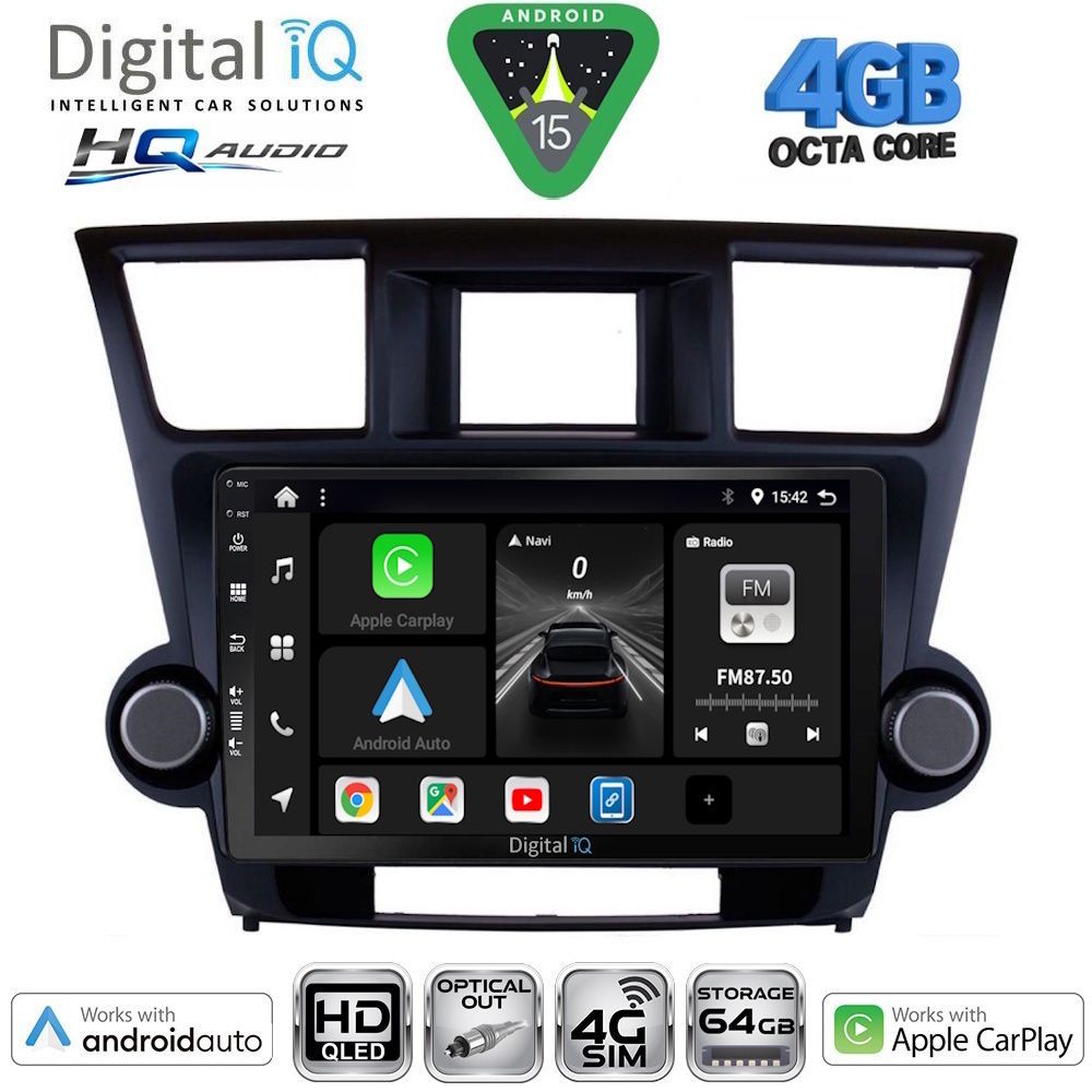 DIGITAL IQ BXK 19719_CPAA (10inc) MULTIMEDIA TABLET for TOYOTA HIGHLANDER mod. 2008-2015 DIGITAL IQ BXK 19719_CPAA (10inc) MULTIMEDIA TABLET for TOYOTA HIGHLANDER mod. 2008-2015